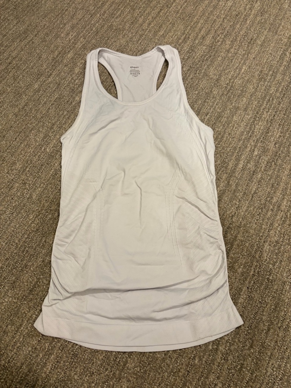 Quince Seamless Ruched Razorback Tank White Size XS